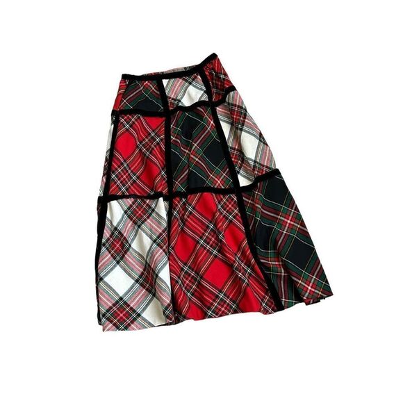 Vintage Bill Atkinson Glen of Michigan Plaid Patchwork Wool Maxi Skirt Size Smal - Picture 1 of 6